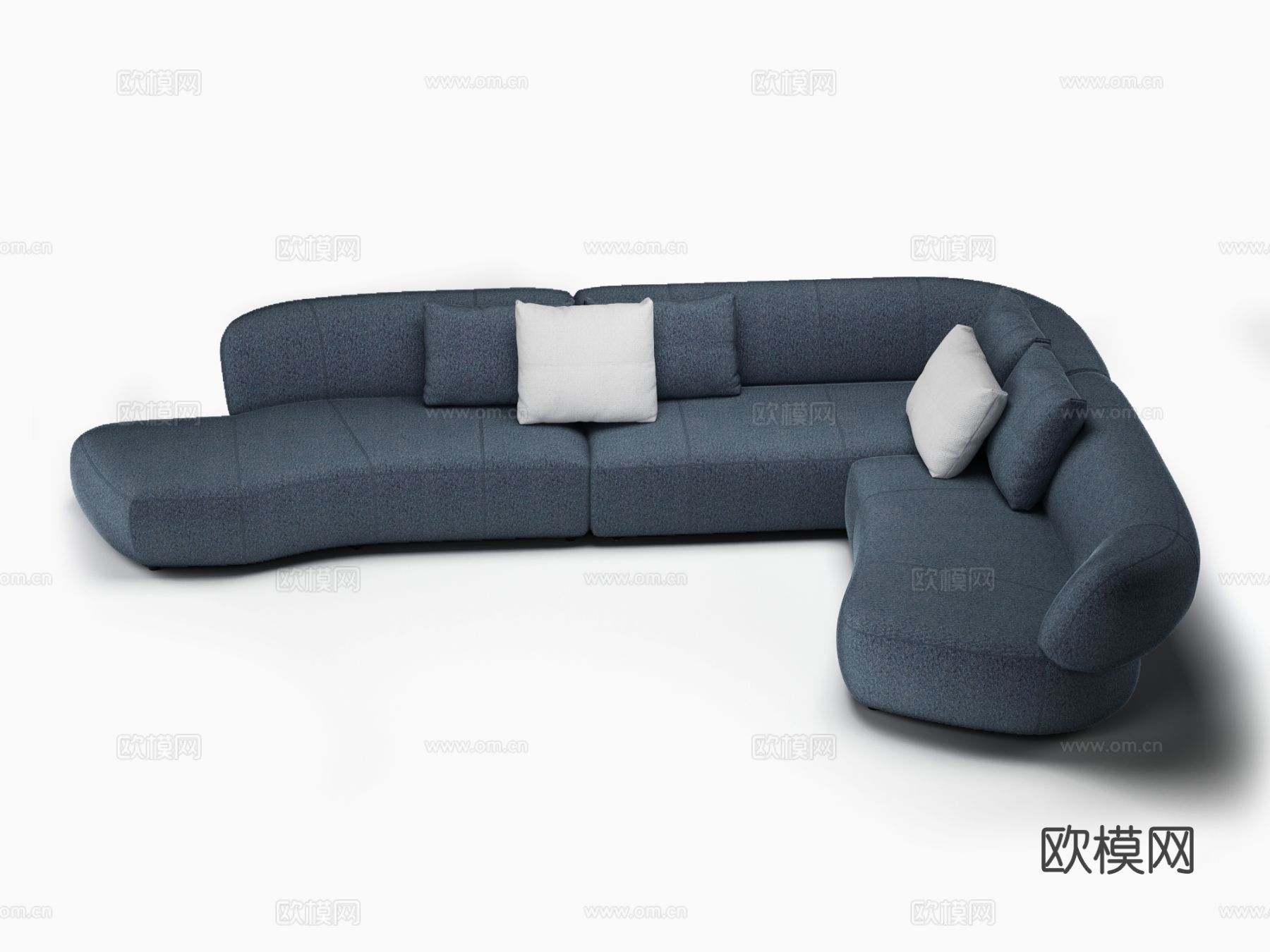 美高美 现代转角沙发3d模型下载