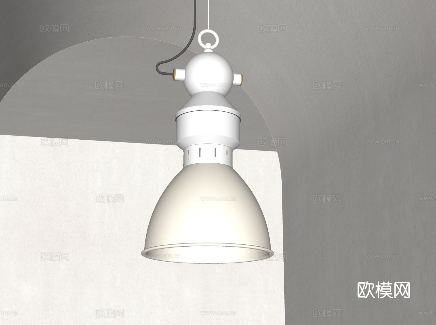 工业风吊灯su模型下载（渲染图1）