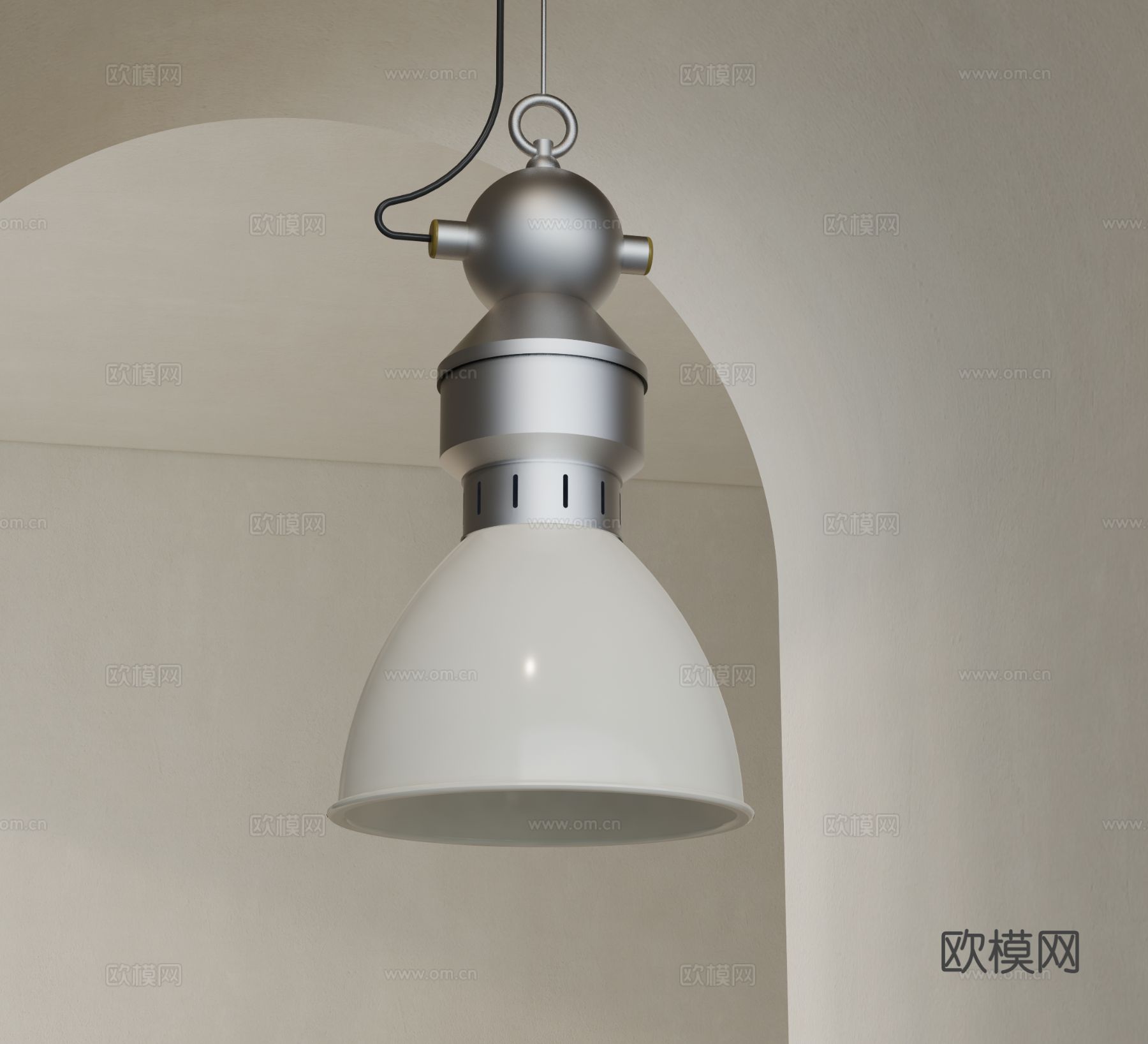 工业风吊灯su模型下载（渲染图2）