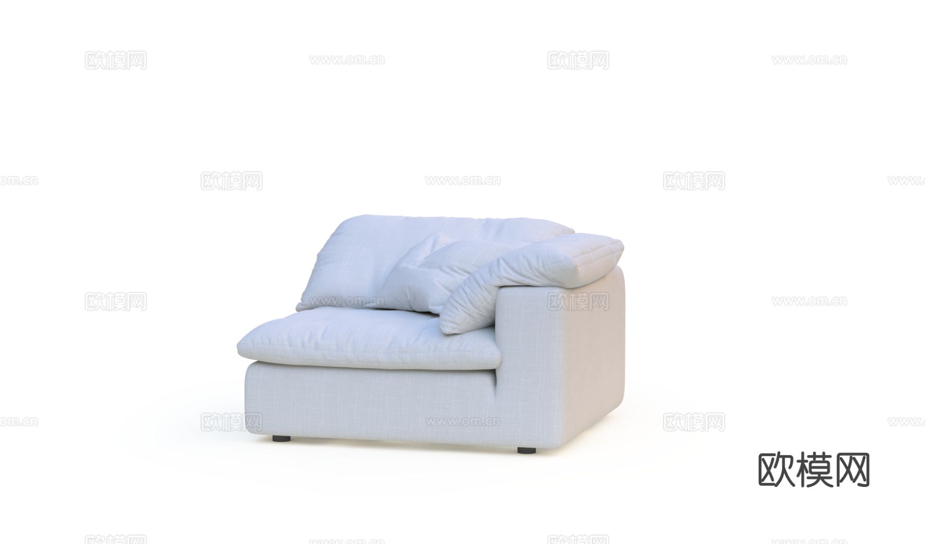 東西生活 现代双人位沙发3d模型下载