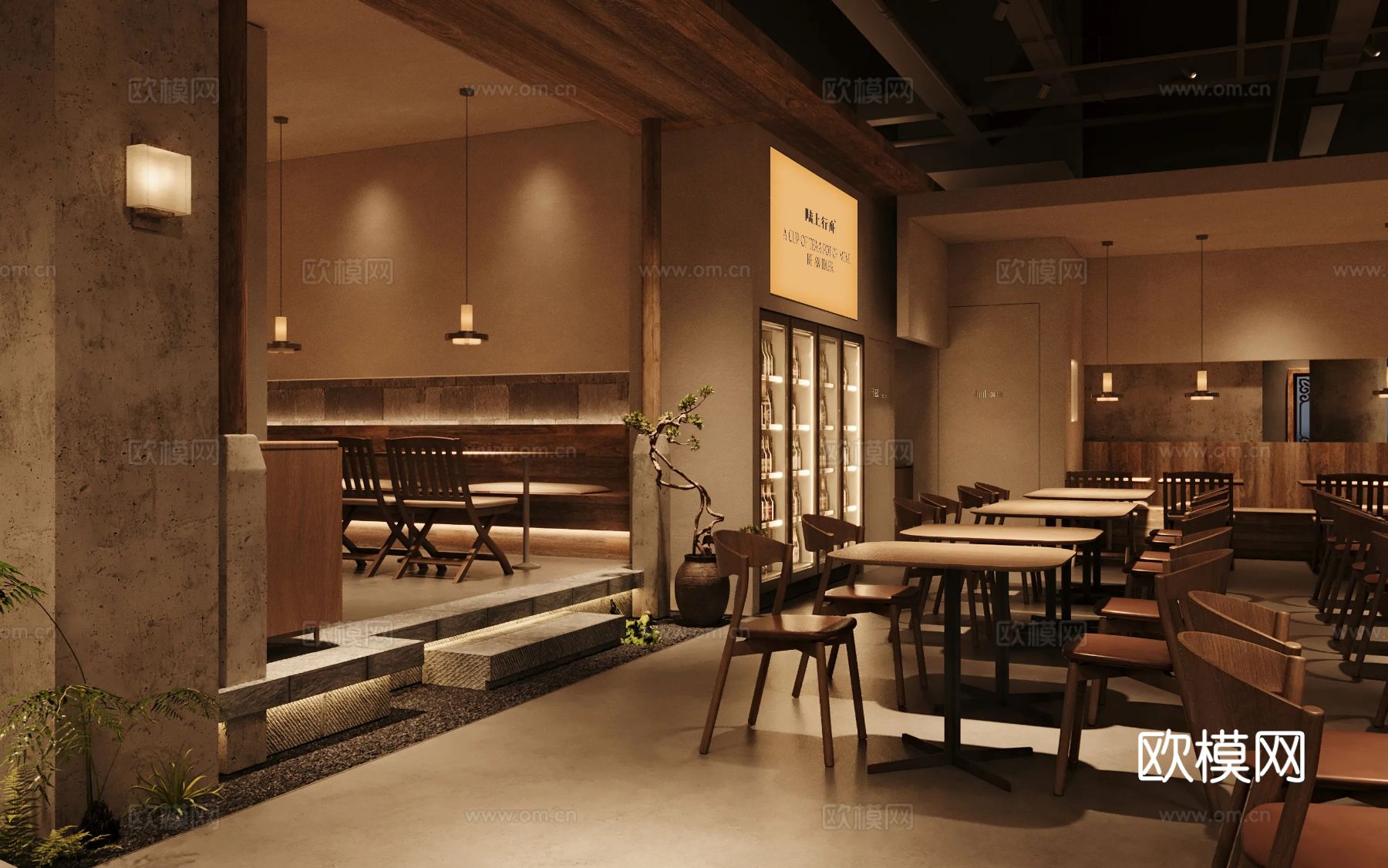 陆上行舟 新中式小酒馆装修效果图下载（渲染图5）