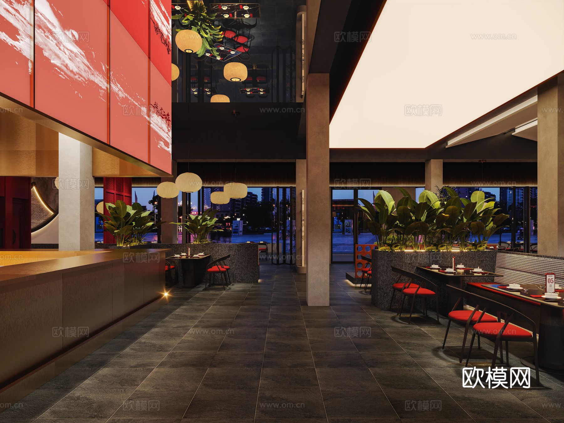 厨乡情商业餐饮项目效果图下载（渲染图6）