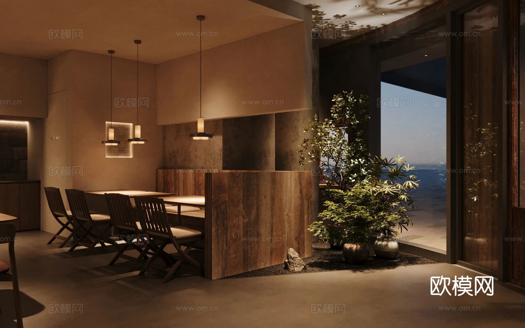 陆上行舟 新中式小酒馆装修效果图下载（渲染图2）