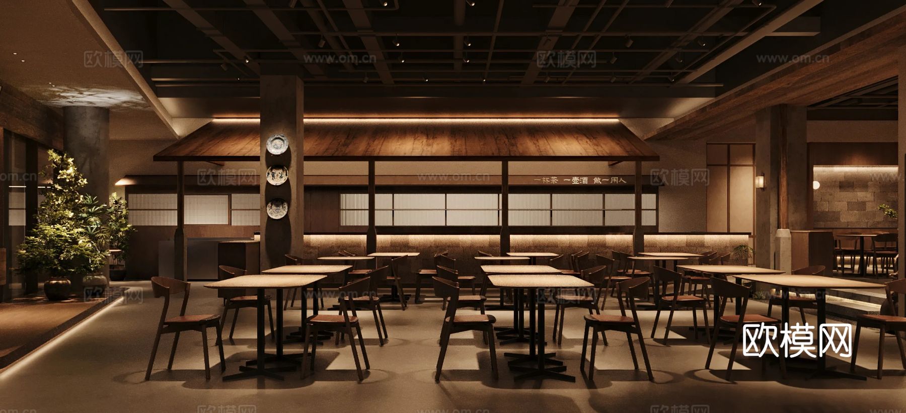 陆上行舟 新中式小酒馆装修效果图下载（渲染图9）