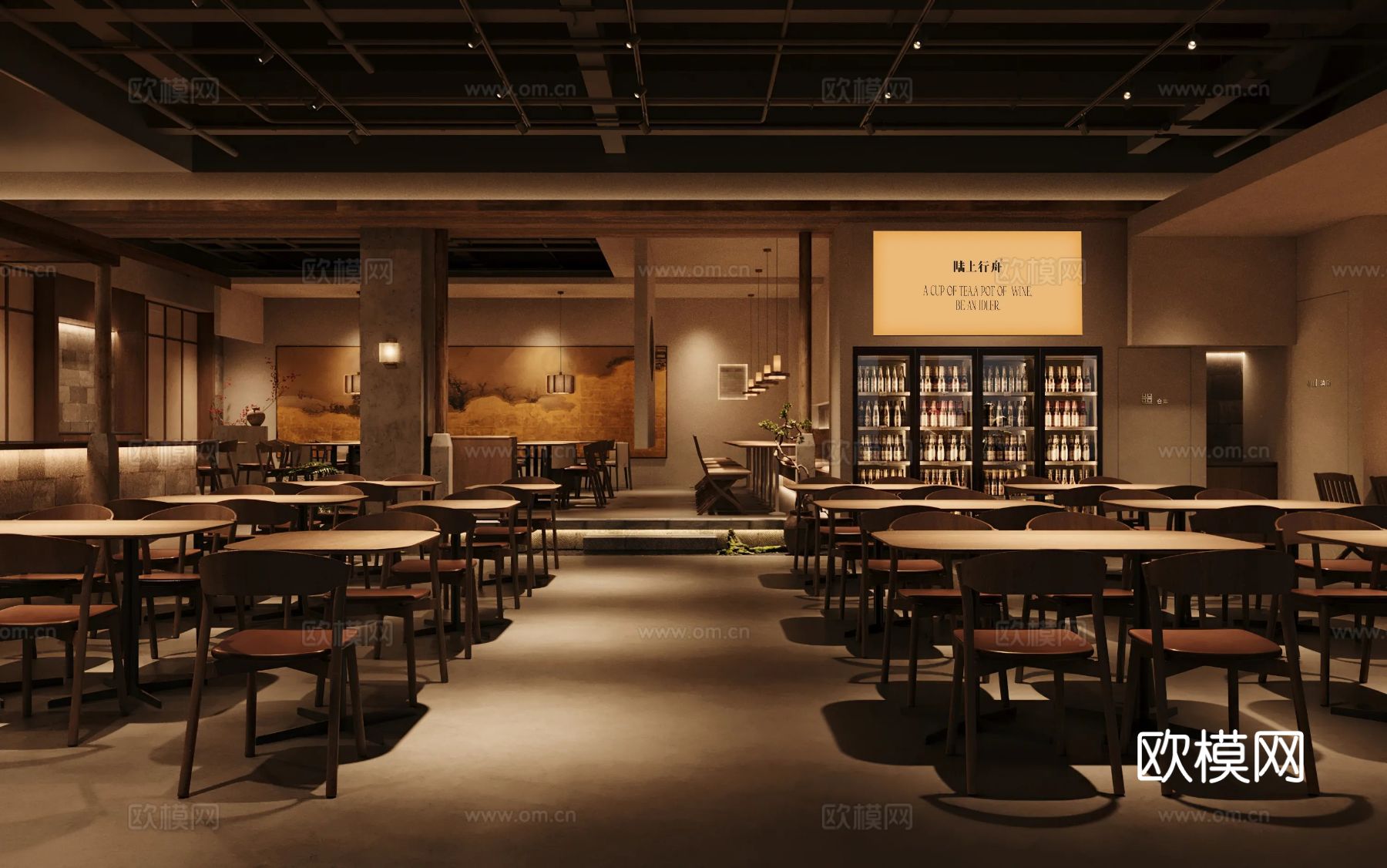 陆上行舟 新中式小酒馆装修效果图下载（渲染图8）