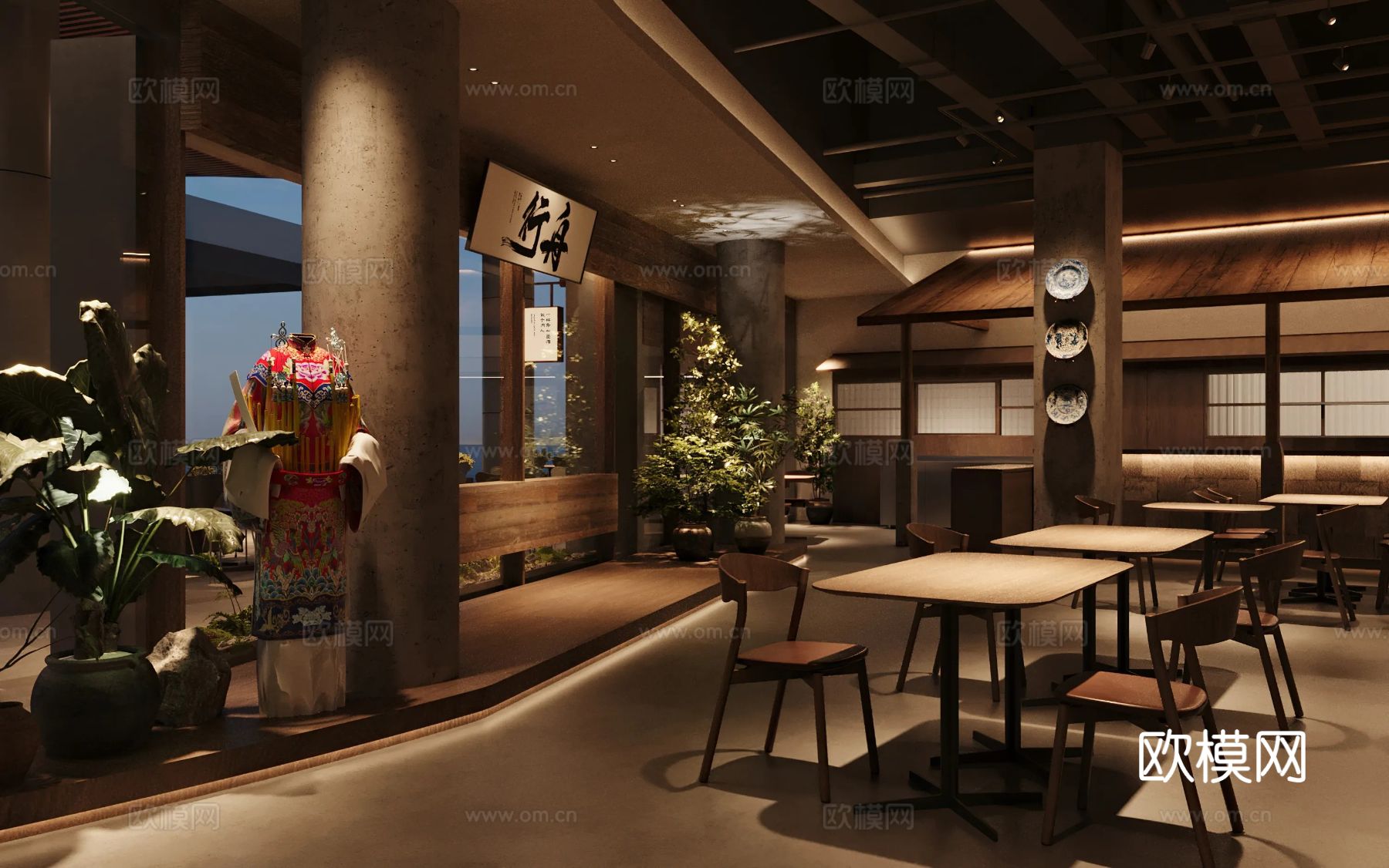 陆上行舟 新中式小酒馆装修效果图下载（渲染图3）