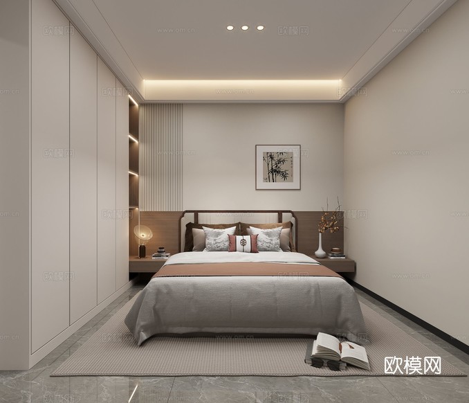 現(xiàn)代臥室裝修效果圖下載(渲染圖3)