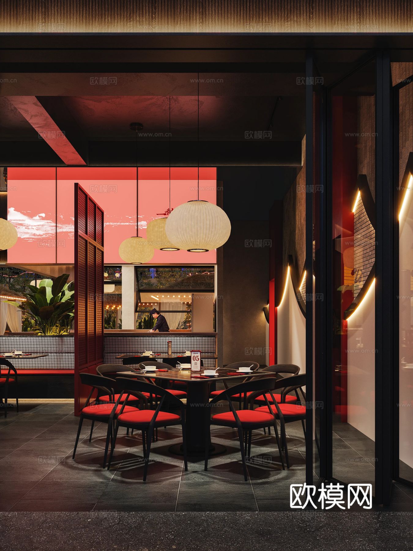 厨乡情商业餐饮项目效果图下载（渲染图1）