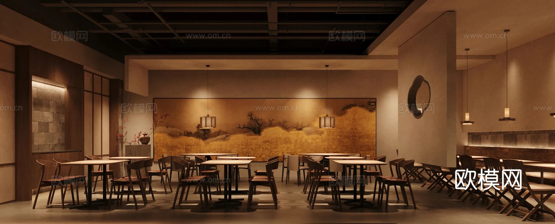 陆上行舟 新中式小酒馆装修效果图下载（渲染图6）