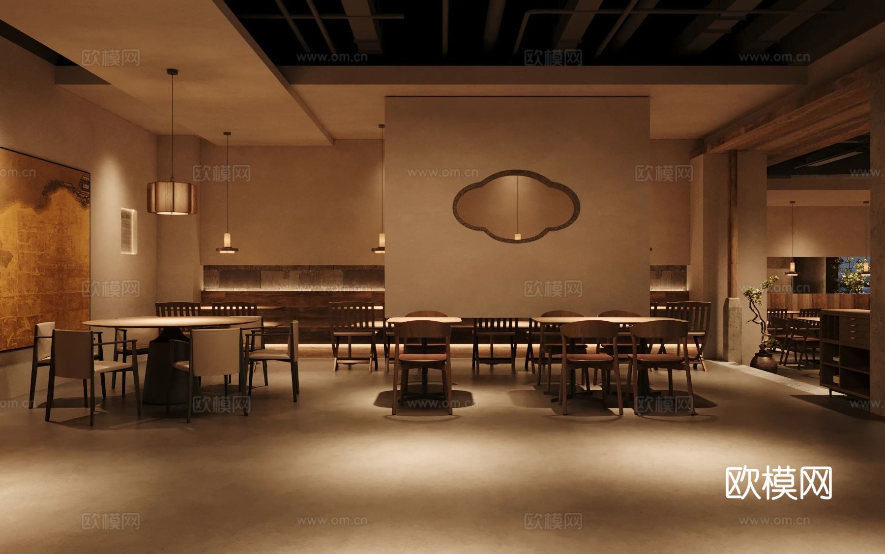 陆上行舟 新中式小酒馆装修效果图下载（渲染图10）