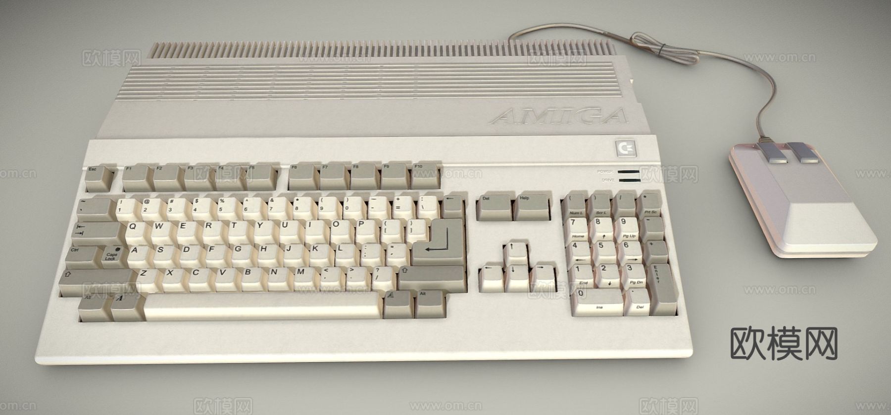 老式键盘 电脑键盘su模型下载（渲染图2）