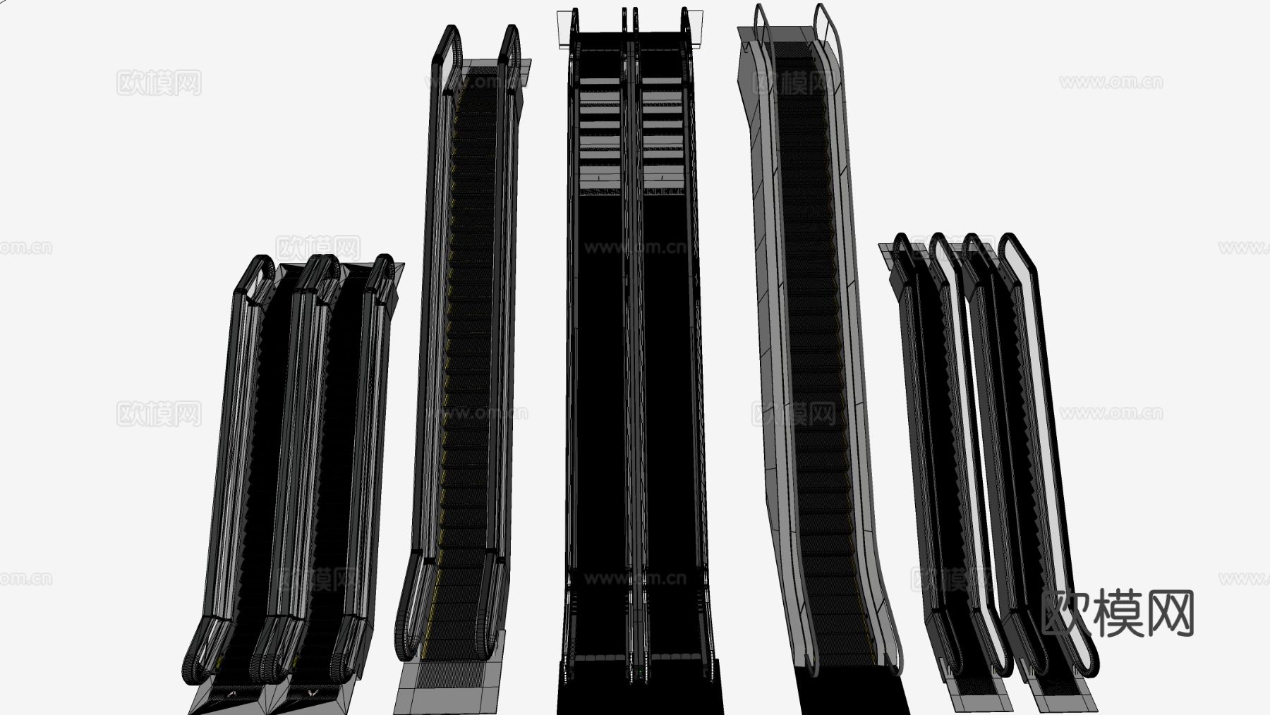 自动扶梯 商场电梯su模型下载（渲染图1）