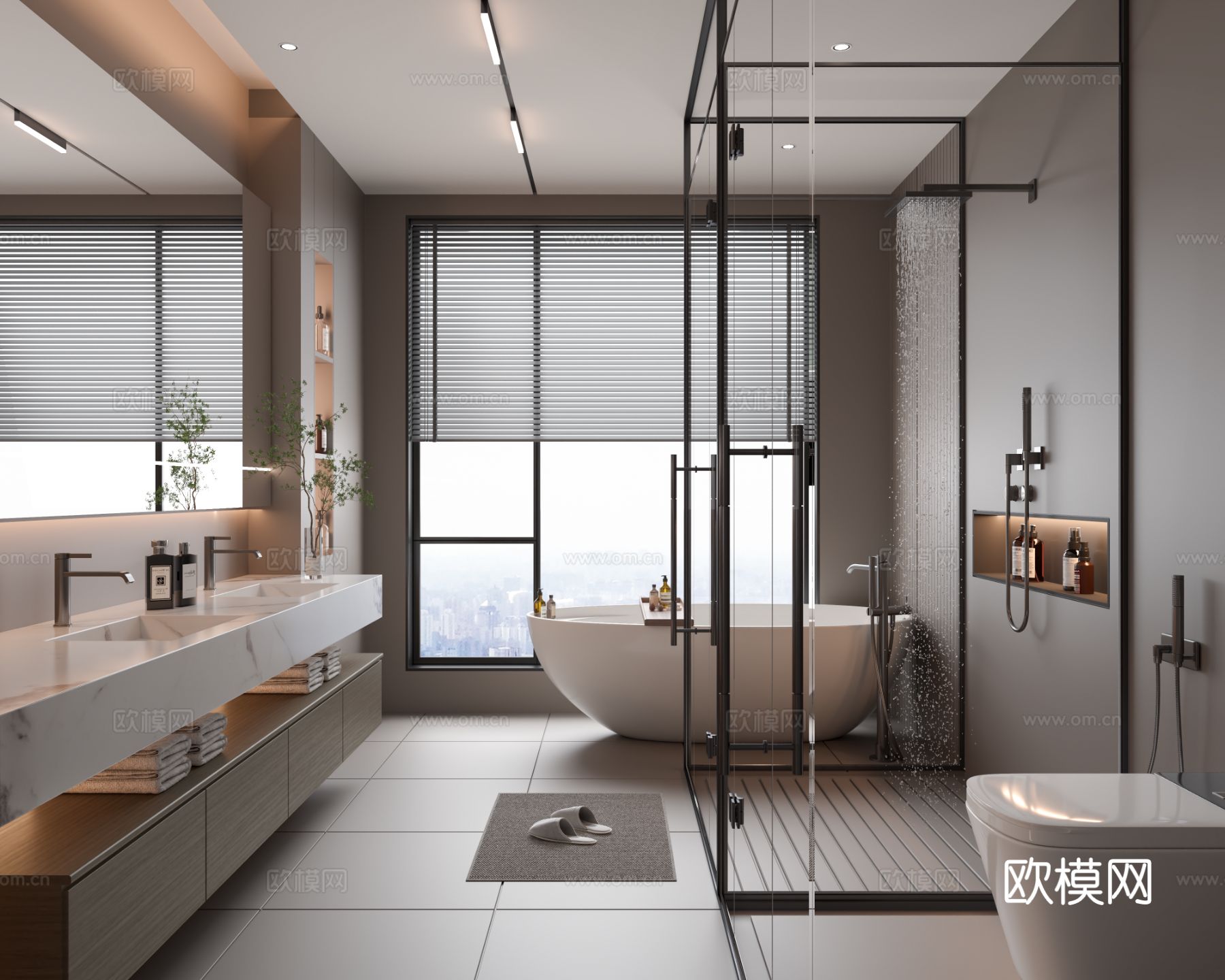 意式卫生间 浴室su模型下载（渲染图2）