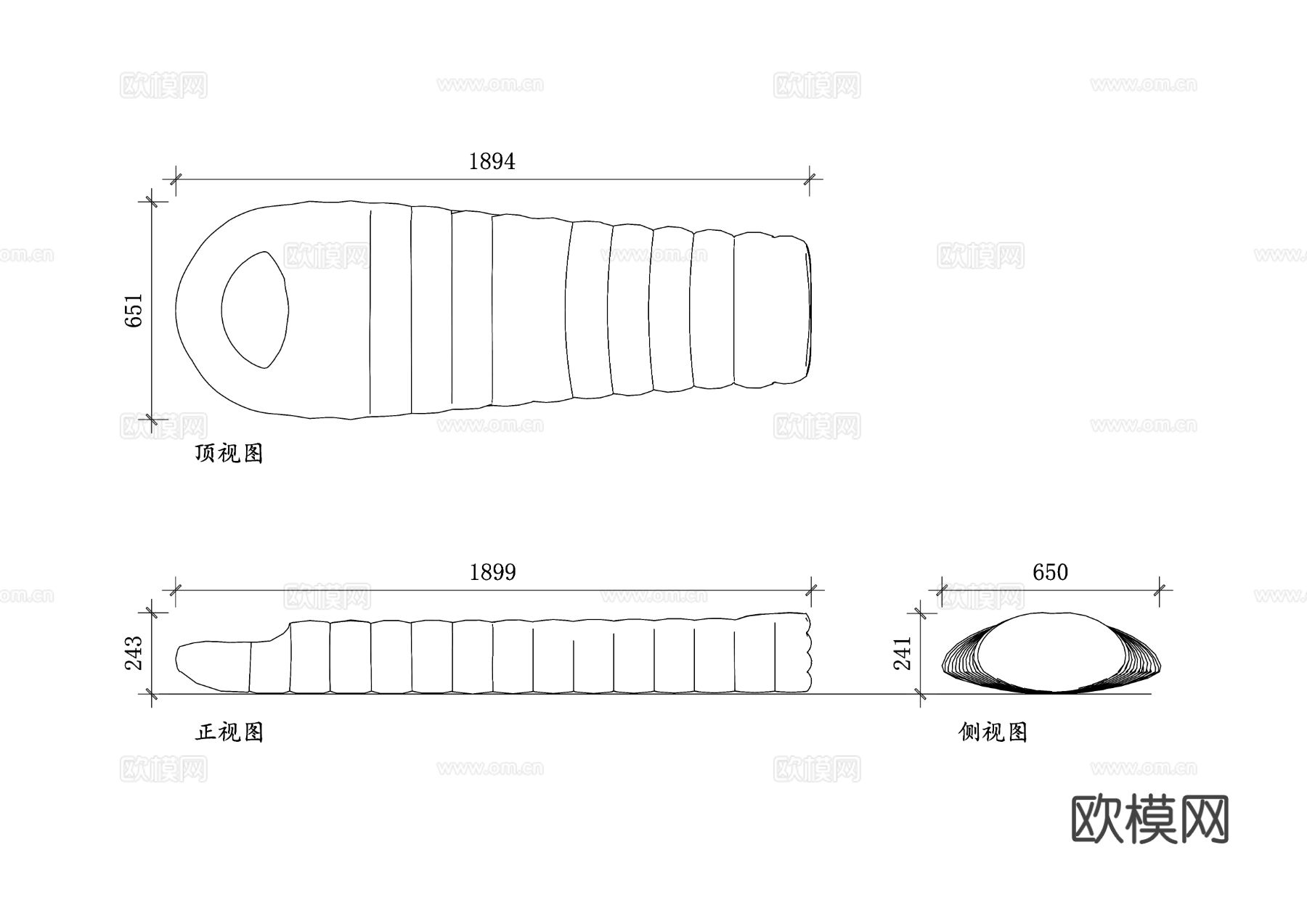 露营睡袋 户外睡袋 旅行睡袋 防寒睡袋 便携睡袋CAD图库下载
