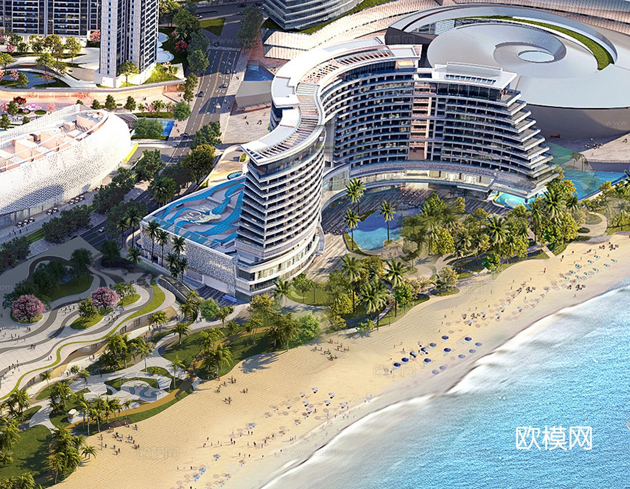 酒店建筑cad施工图下载（渲染图3）