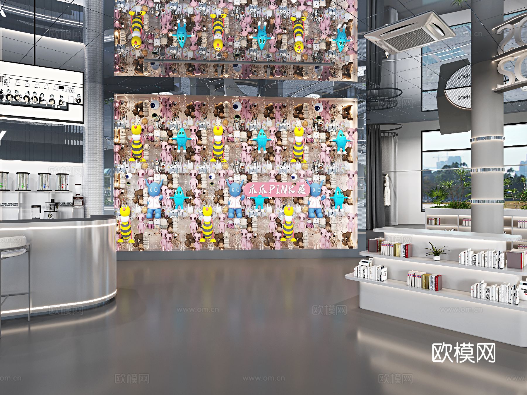 现代图书馆 书吧装修效果图下载（渲染图8）