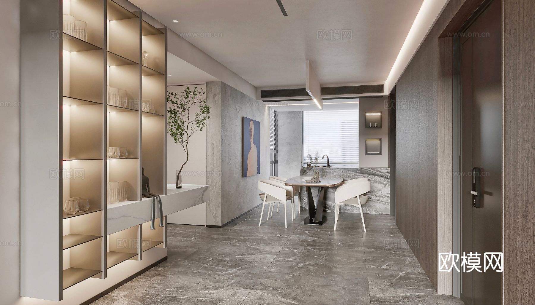 现代复式家居  loft 公寓装修效果图下载（渲染图13）