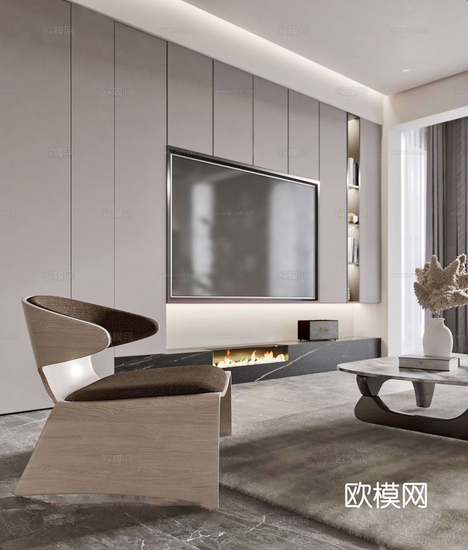 现代复式家居  loft 公寓装修效果图下载（渲染图15）