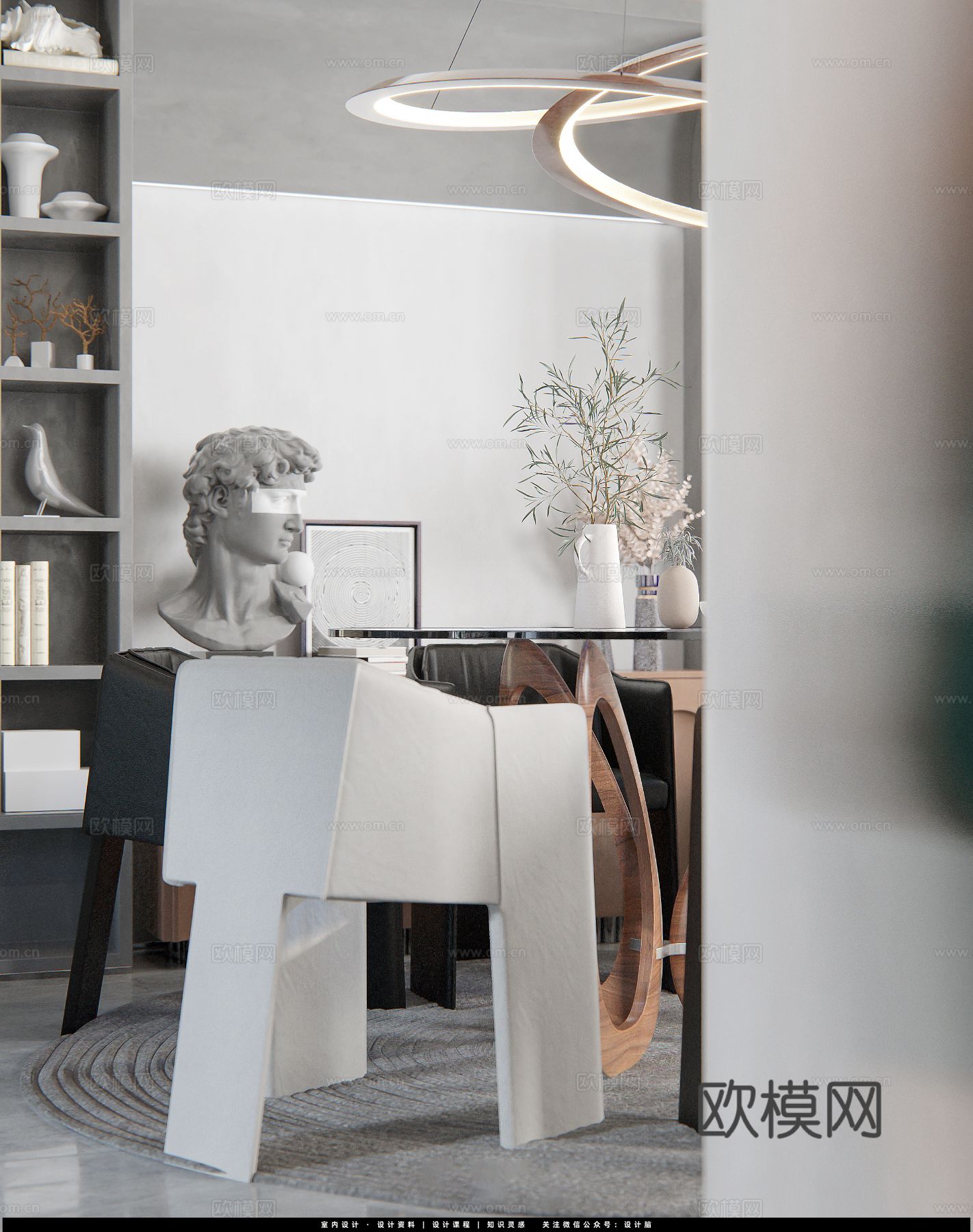 现代复式家居  loft 公寓装修效果图下载（渲染图10）