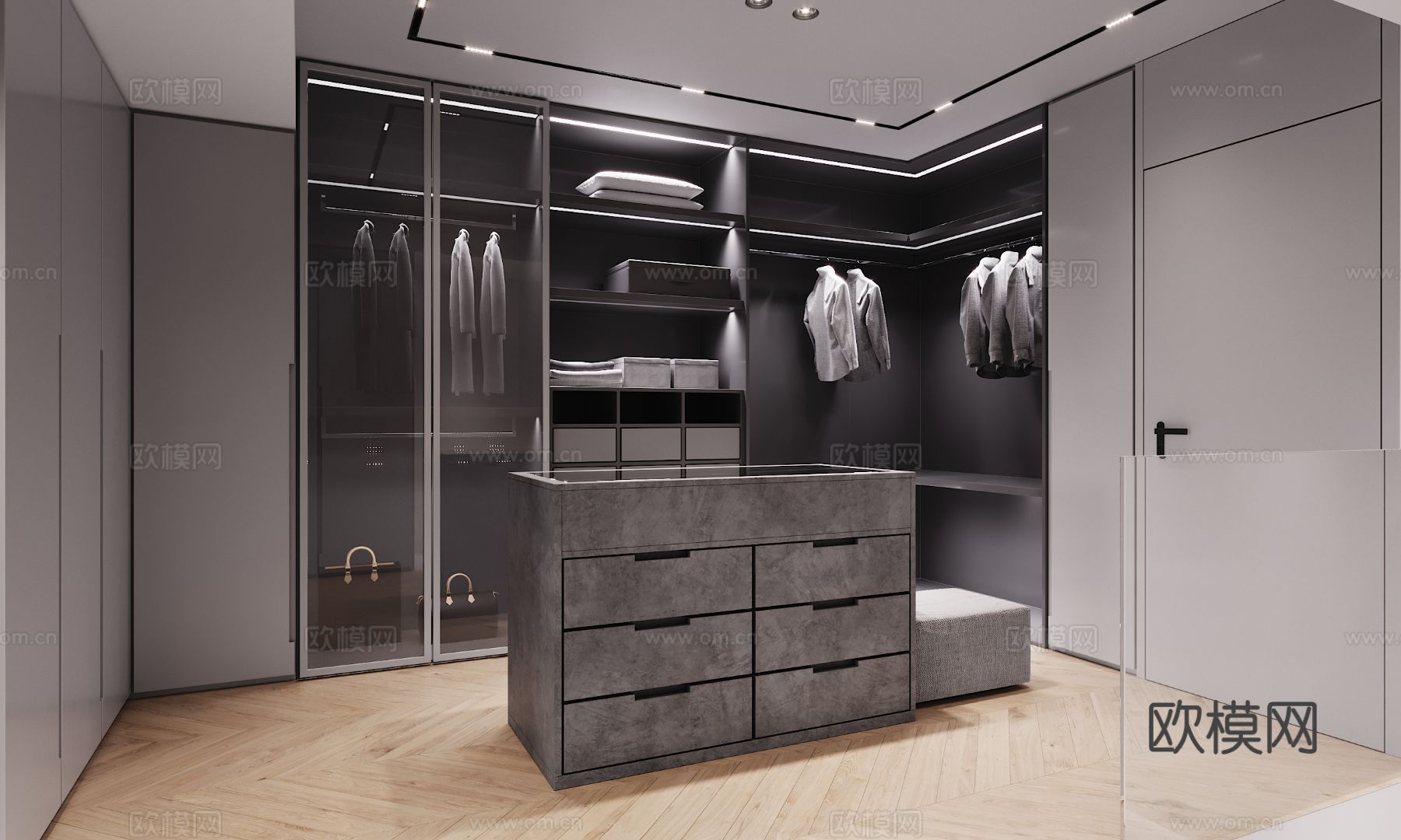 现代复式家居公寓装修效果图下载（渲染图2）