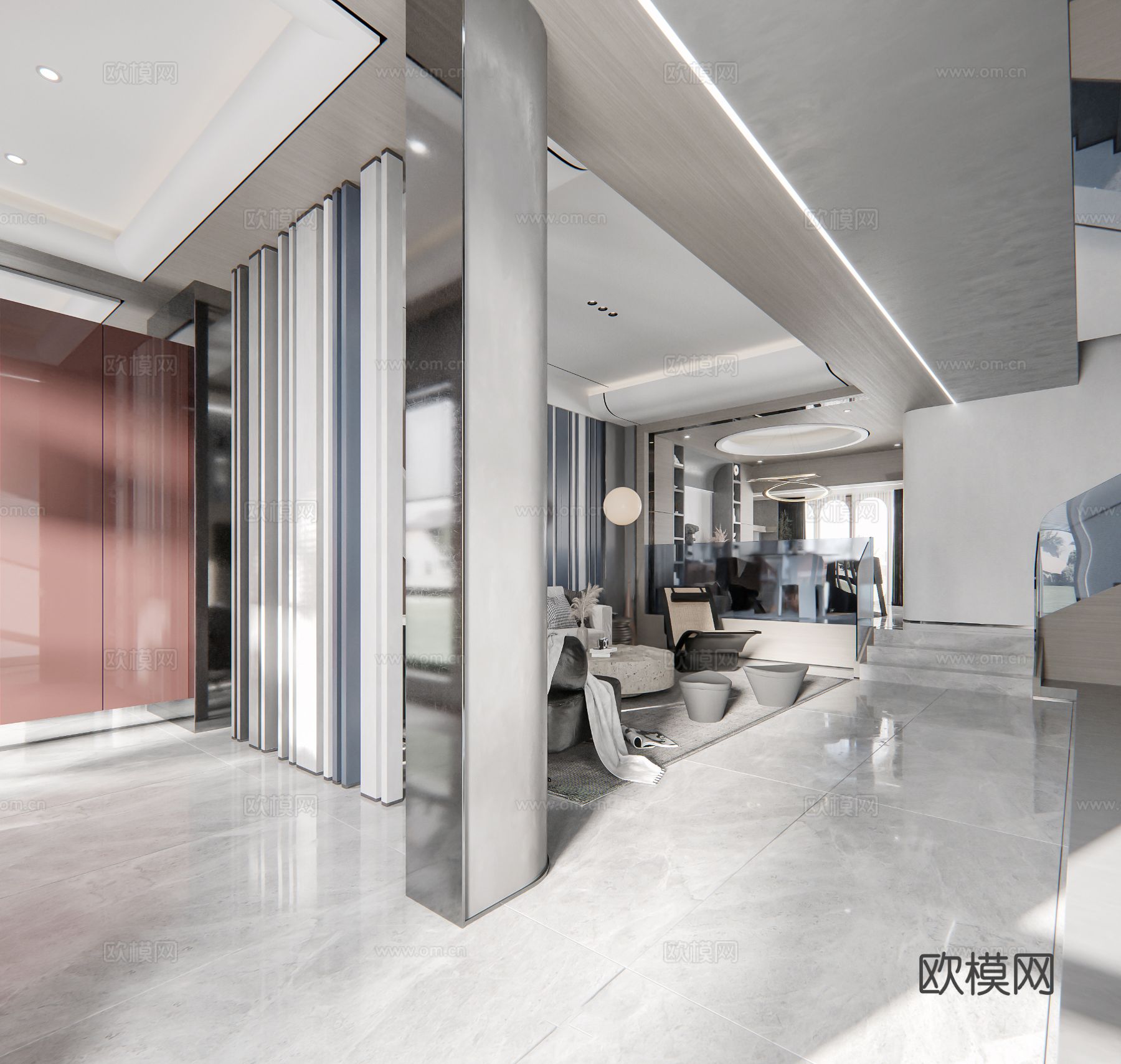 现代复式家居  loft 公寓装修效果图下载（渲染图7）