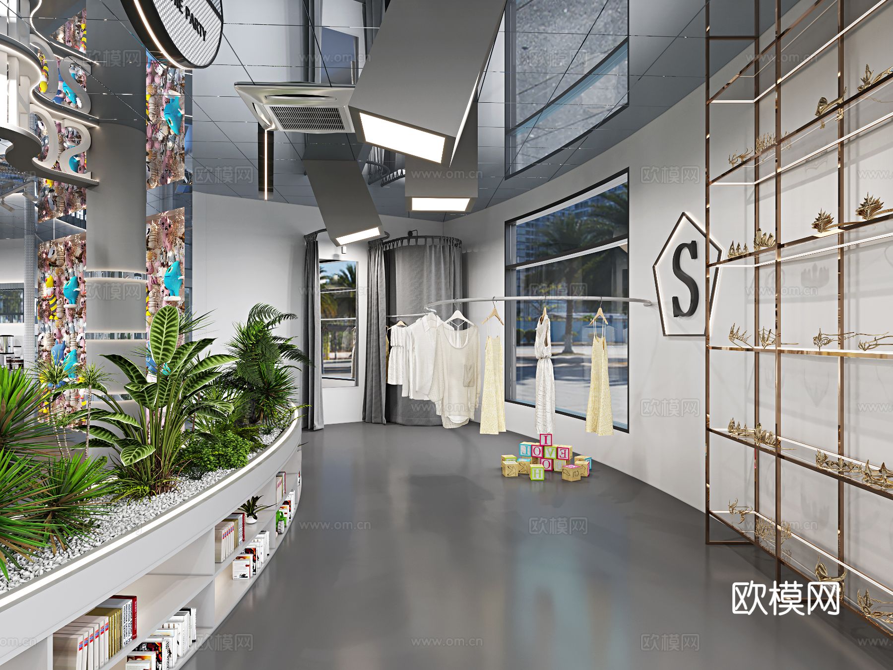 现代图书馆 书吧装修效果图下载（渲染图5）