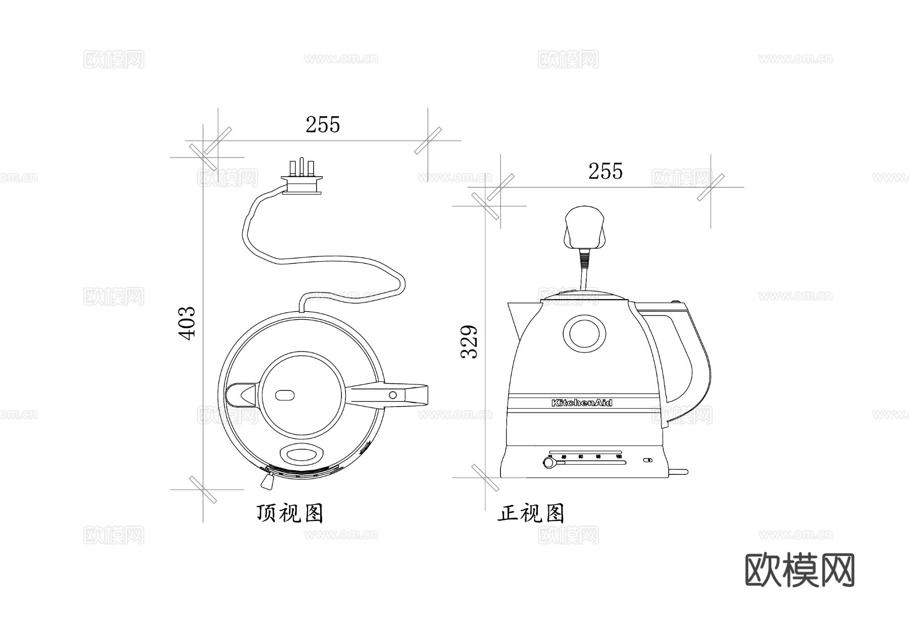 热水瓶 电热壶 电茶壶 热水壶 电煮水器cad图库下载