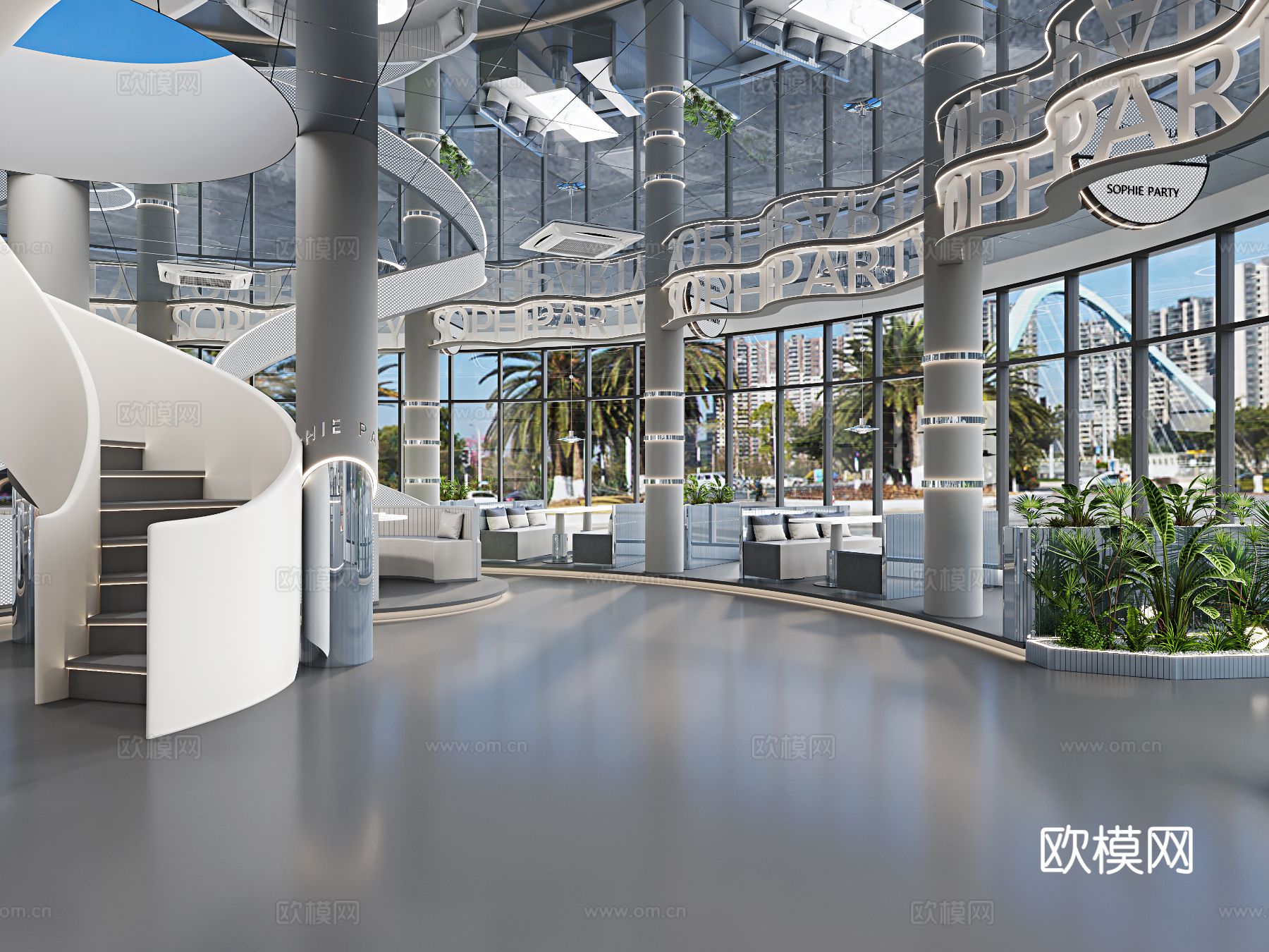 现代图书馆 书吧装修效果图下载（渲染图3）