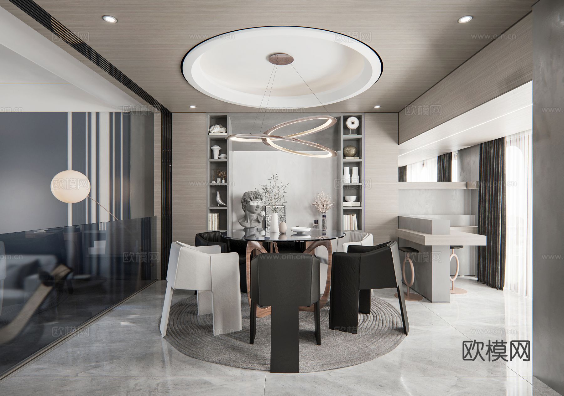 现代复式家居  loft 公寓装修效果图下载（渲染图8）