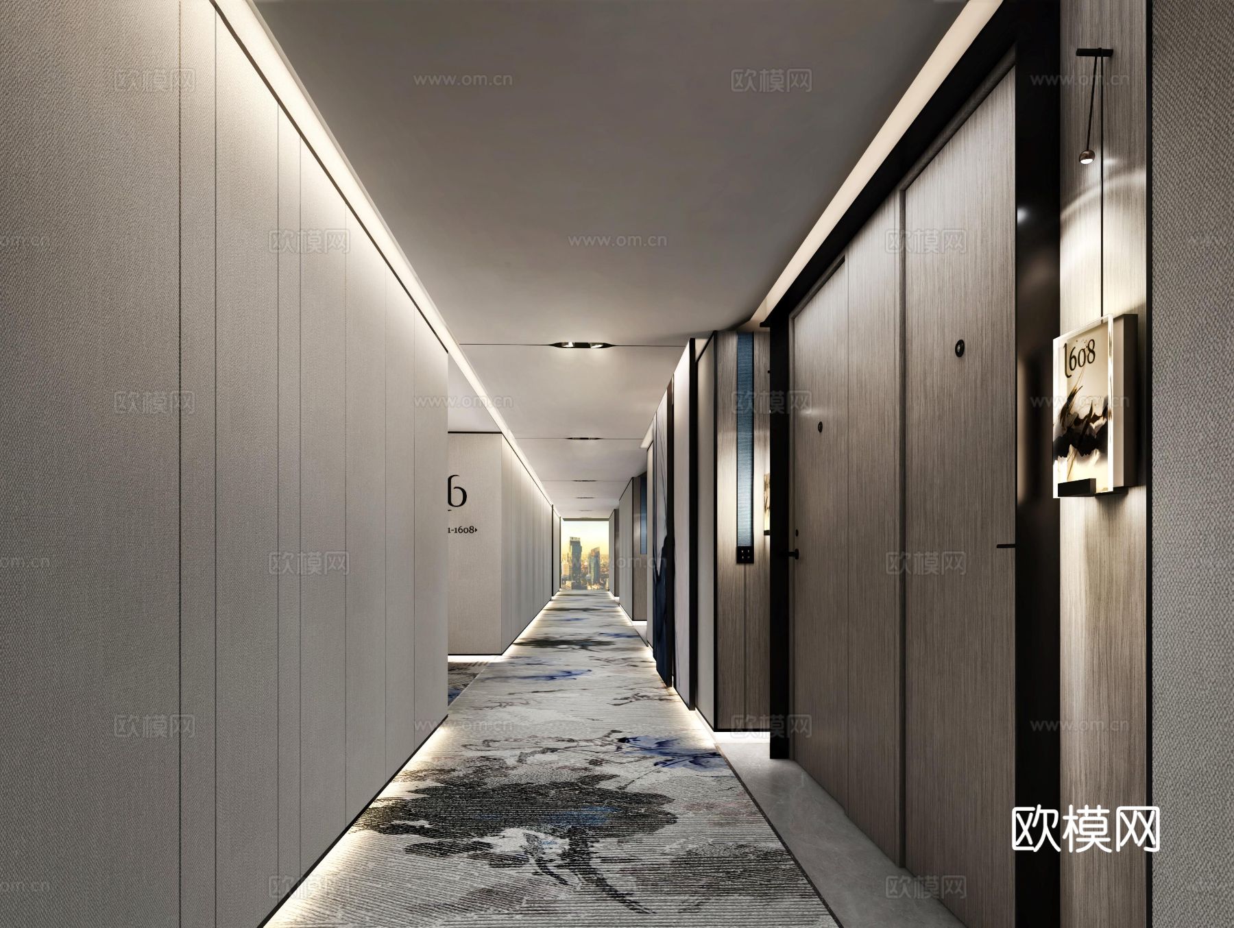 杭州滨奥皇冠假日酒店cad施工图下载（渲染图5）