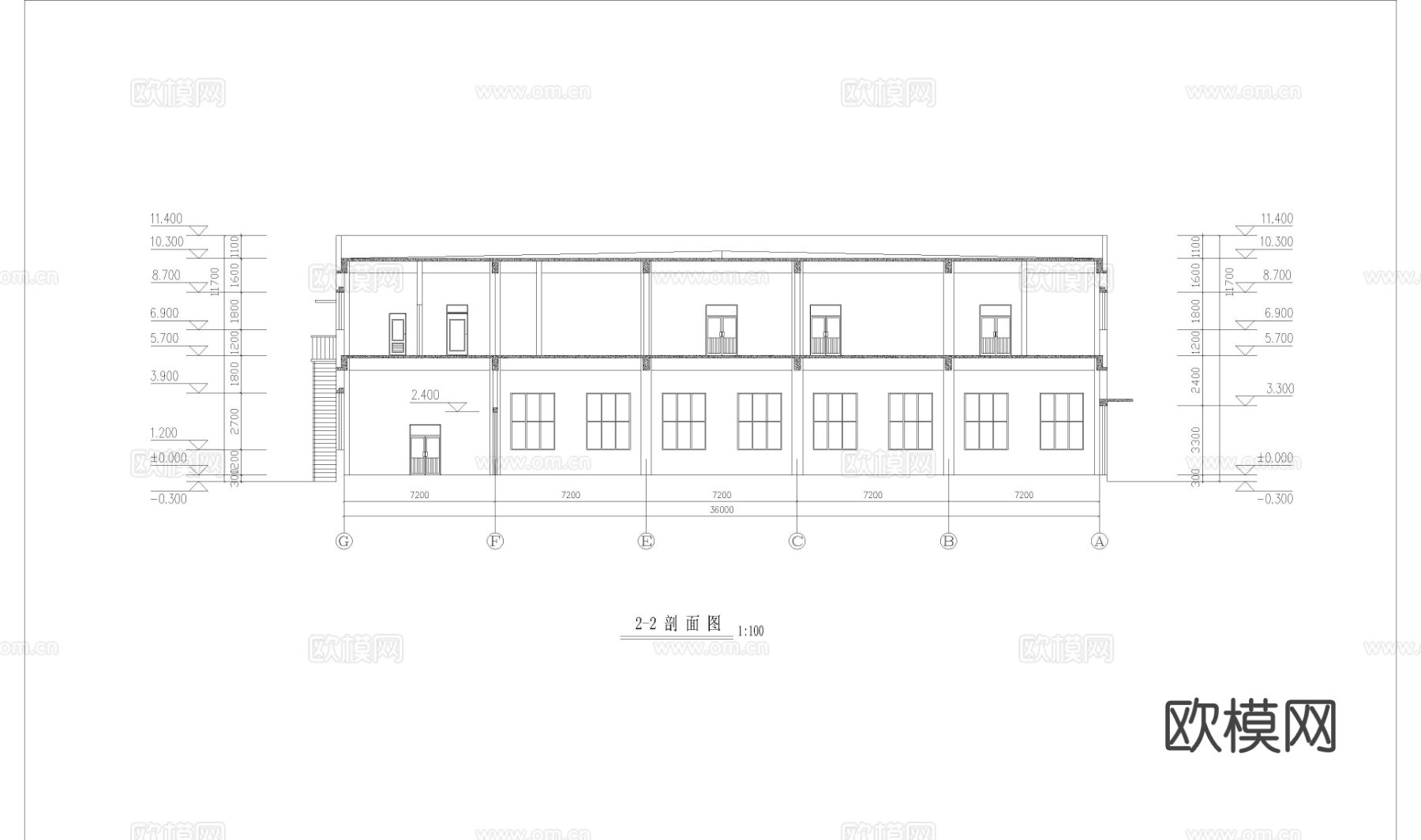 完整的厂房办公楼方案cad施工图下载（渲染图4）