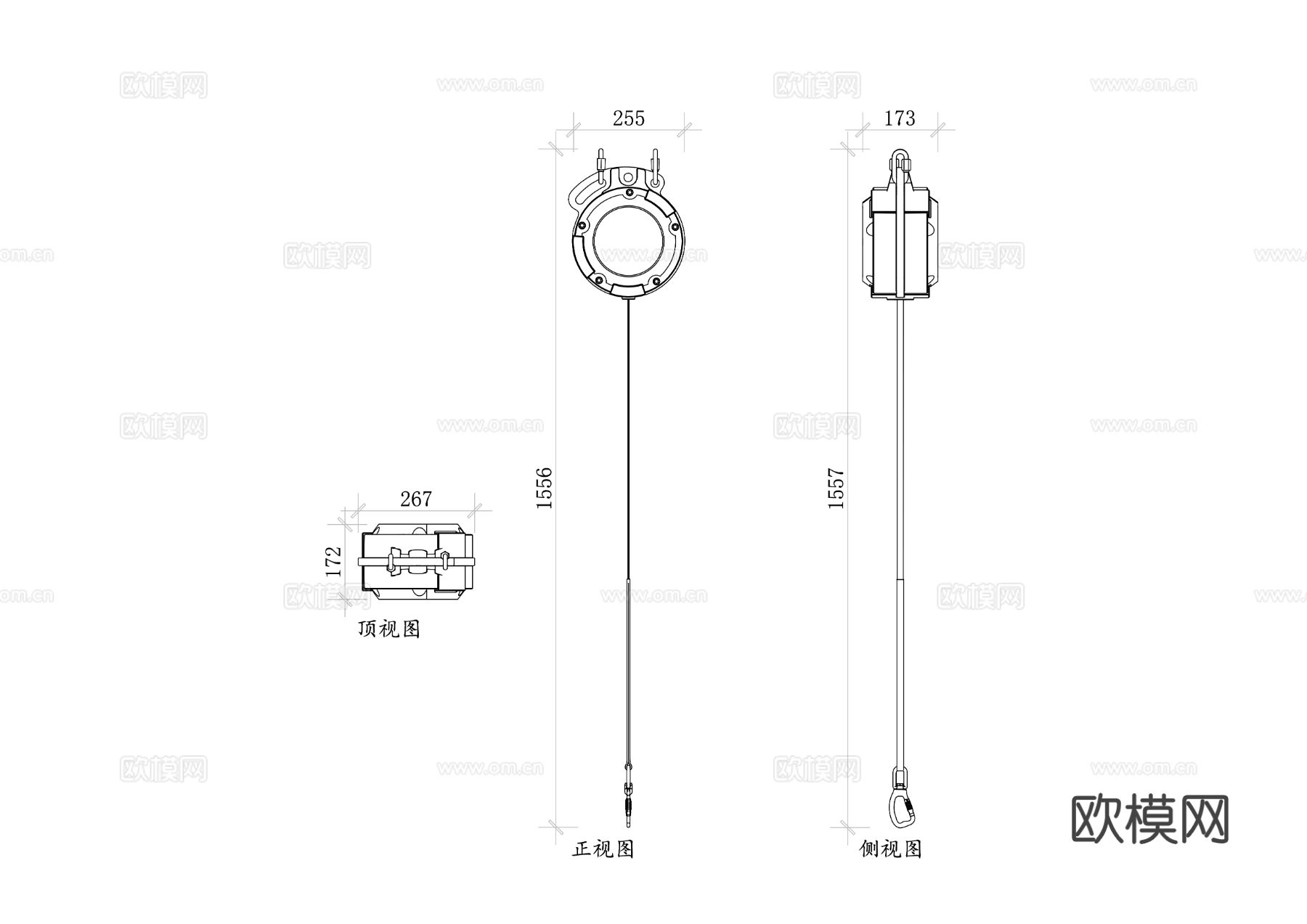 坠落保护器 安全防坠器 防坠安全器cad图库下载