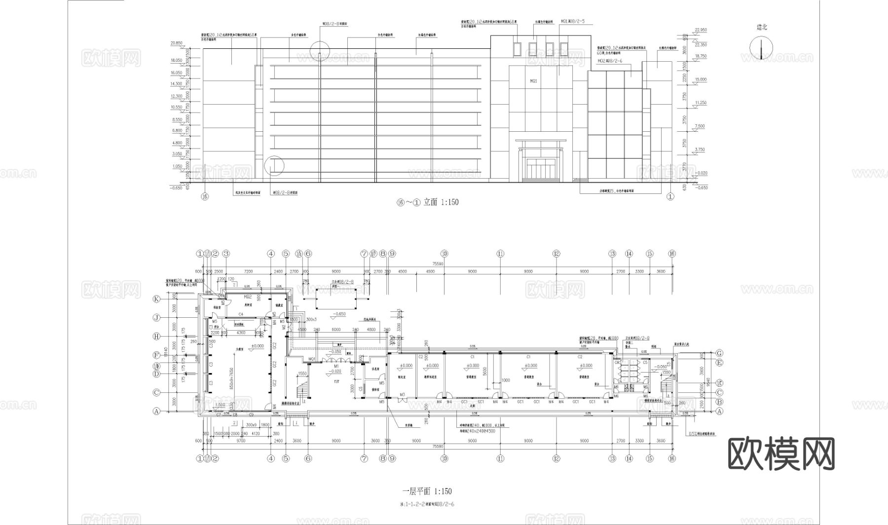 教学楼cad施工图