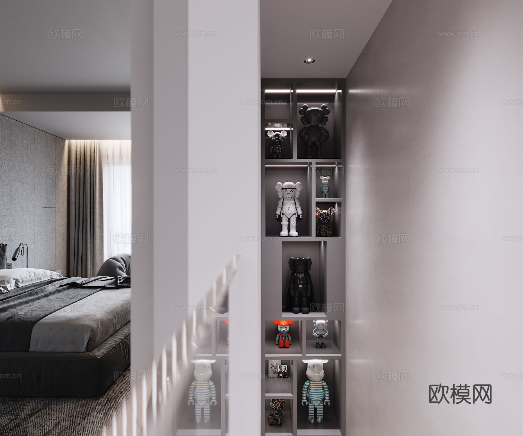 现代复式家居公寓装修效果图下载（渲染图9）