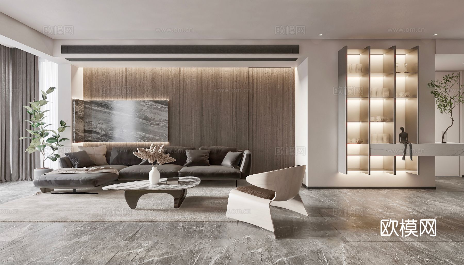 现代复式家居  loft 公寓装修效果图下载（渲染图12）