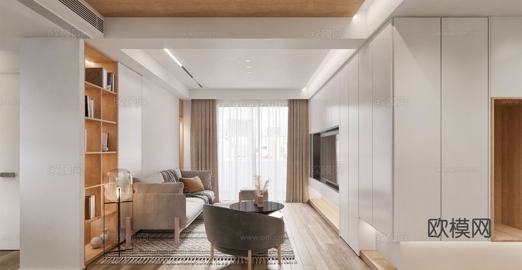 现代复式家居  loft 公寓装修效果图下载（渲染图5）