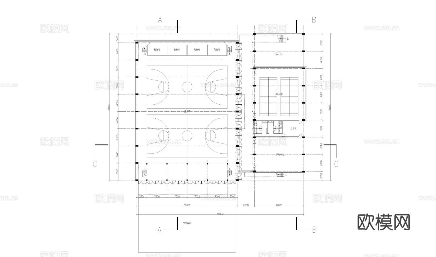 高教园区服装学院cad施工图
