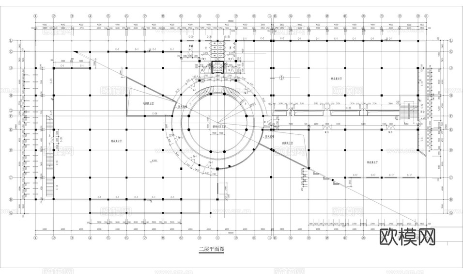 全套辦公樓建筑cad施工圖帶效果圖下載(渲染圖2)