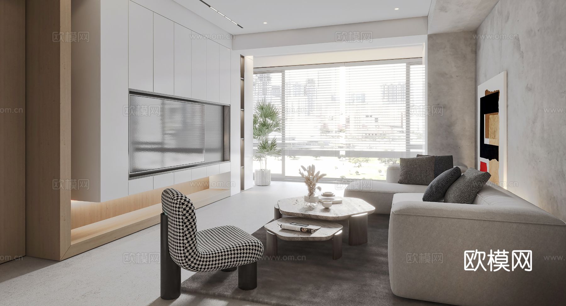 现代复式家居  loft 公寓装修效果图下载（渲染图6）