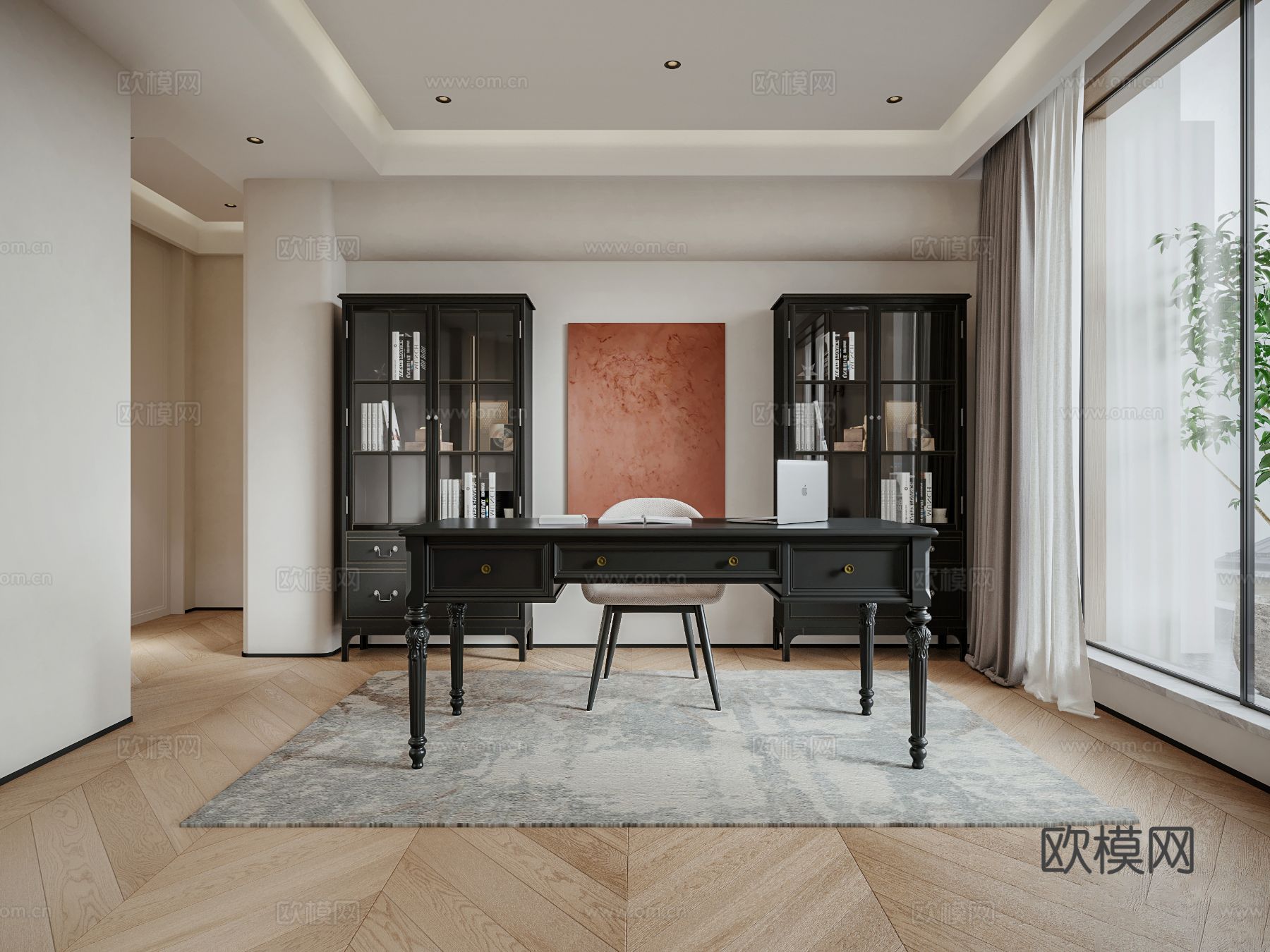 美式公寓客餐厅装修效果图下载（渲染图8）