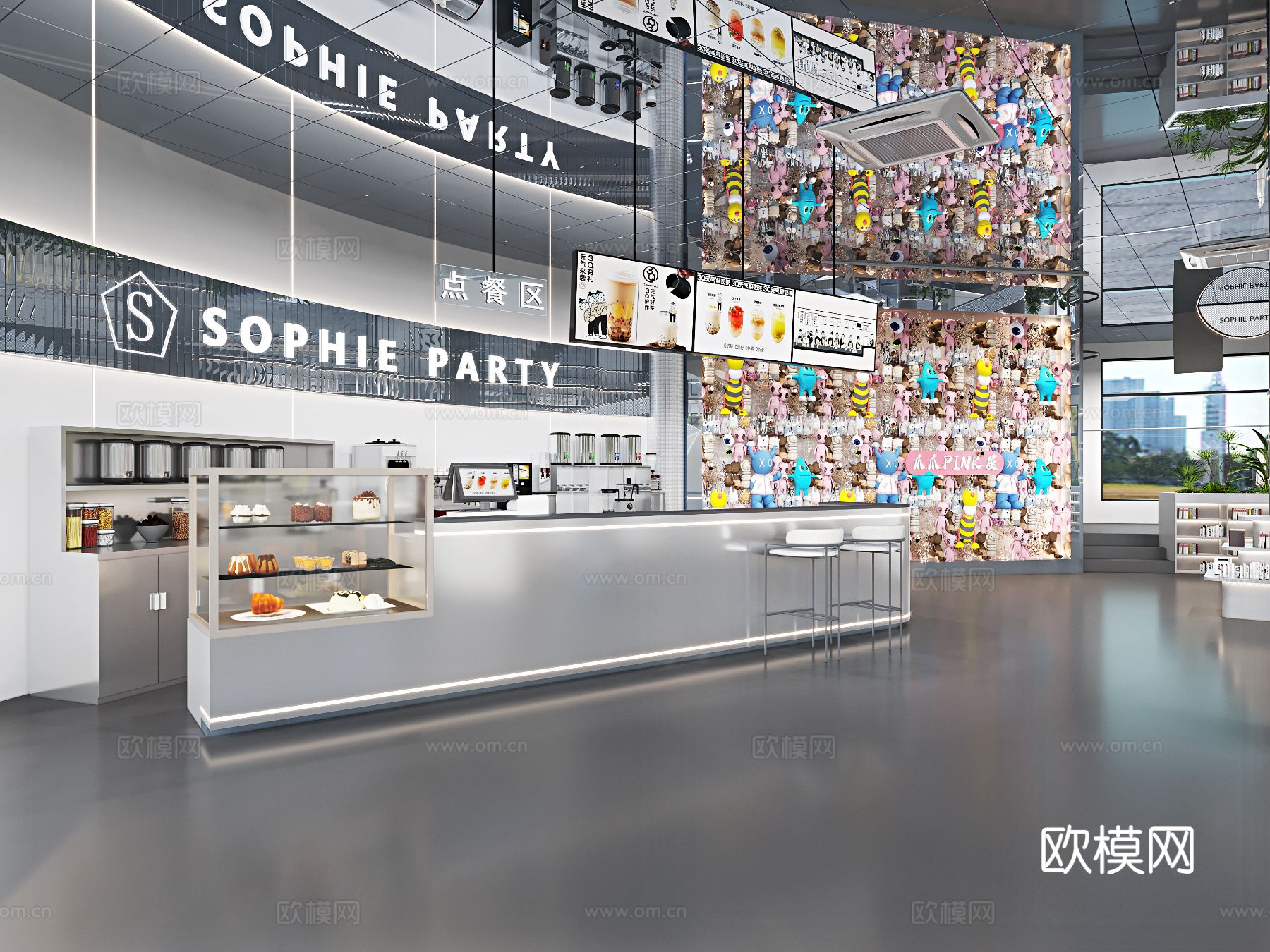 现代图书馆 书吧装修效果图下载（渲染图1）