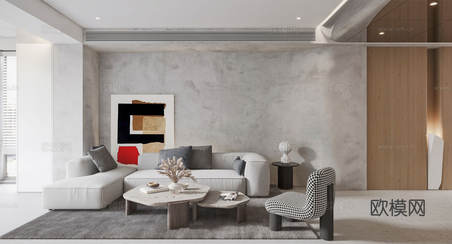 现代复式家居  loft 公寓装修效果图下载（渲染图1）