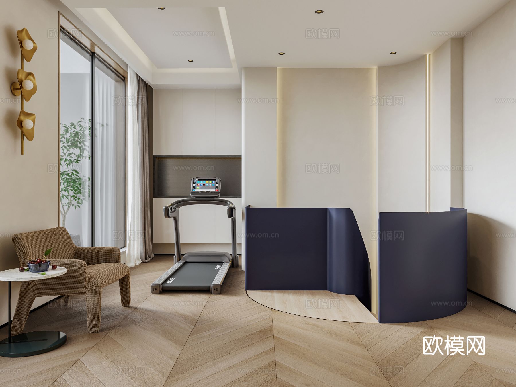 美式公寓客餐厅装修效果图下载（渲染图9）