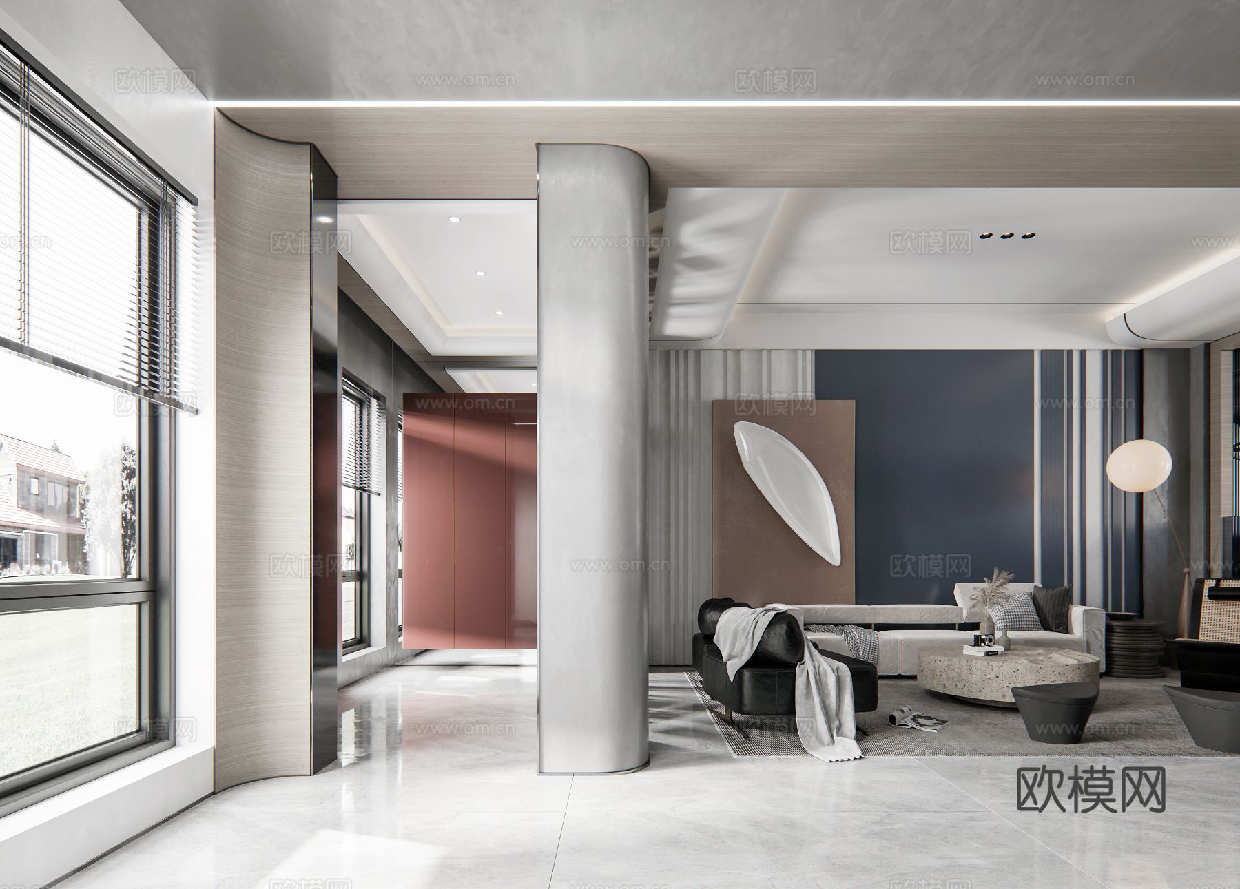 现代复式家居  loft 公寓装修效果图下载（渲染图12）