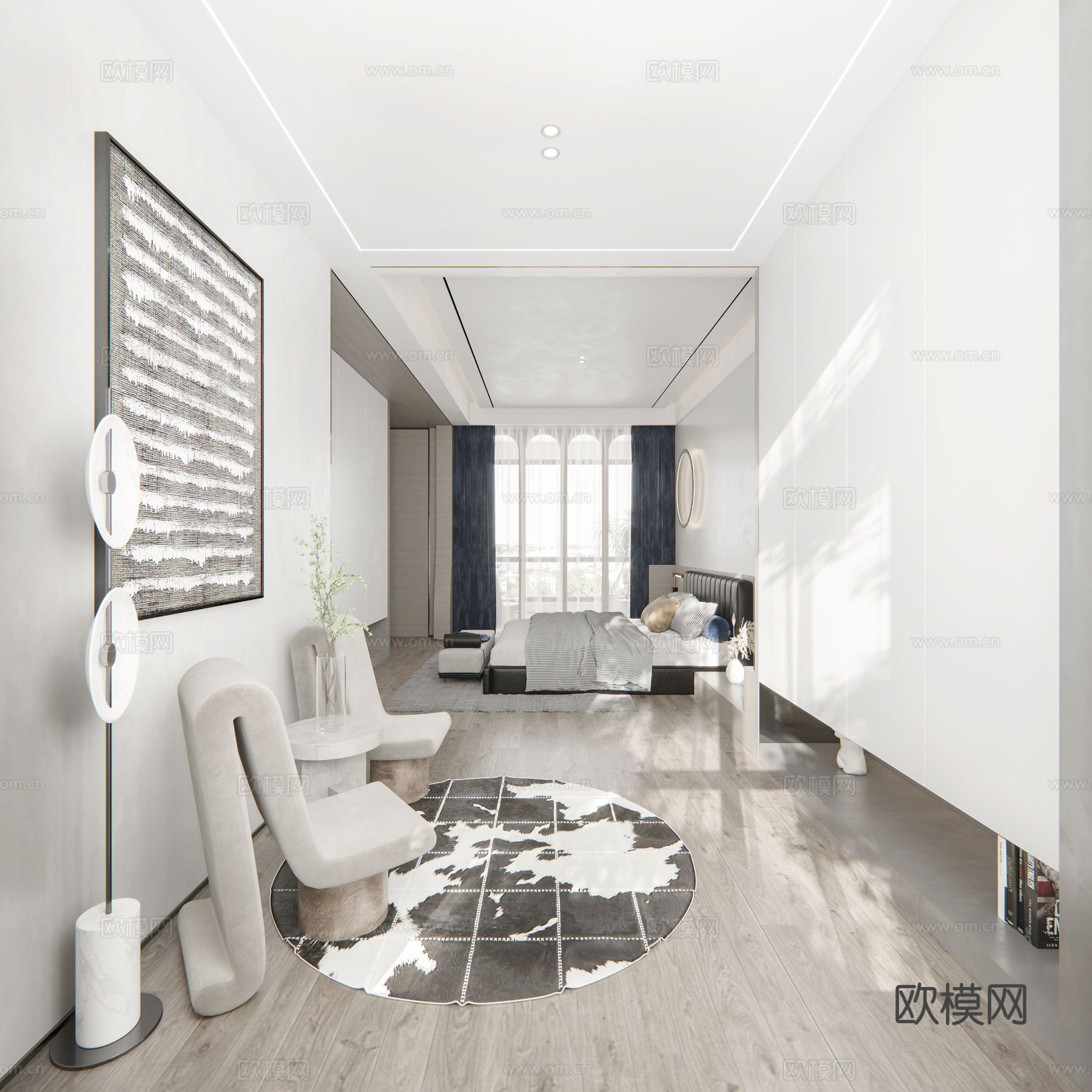 现代复式家居  loft 公寓装修效果图下载（渲染图6）