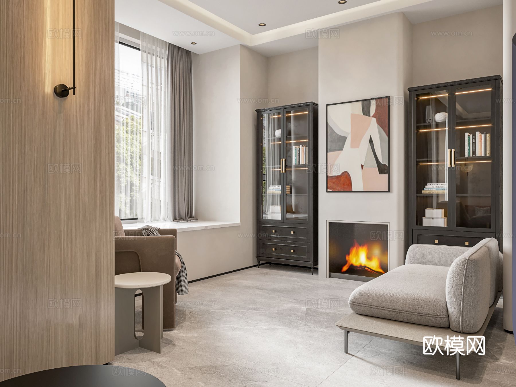 美式公寓客餐厅装修效果图下载（渲染图5）