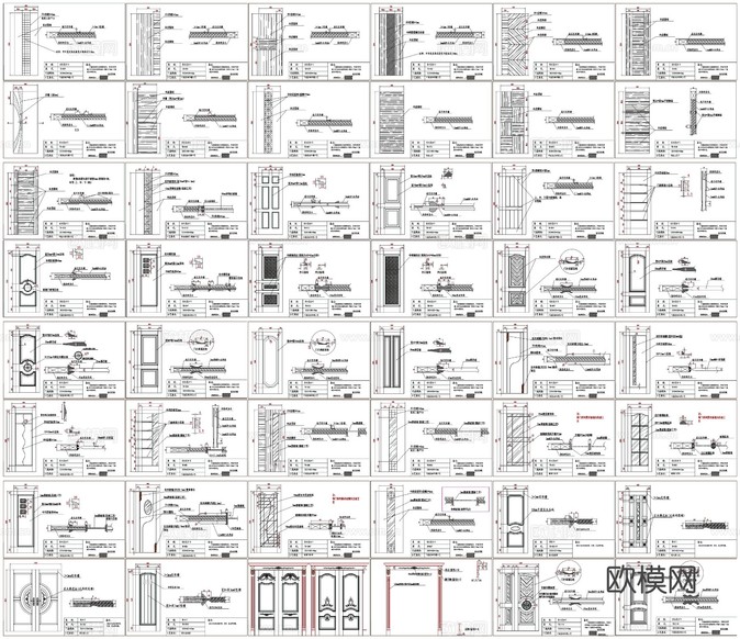 大門 門 房門cad圖庫下載(渲染圖2)