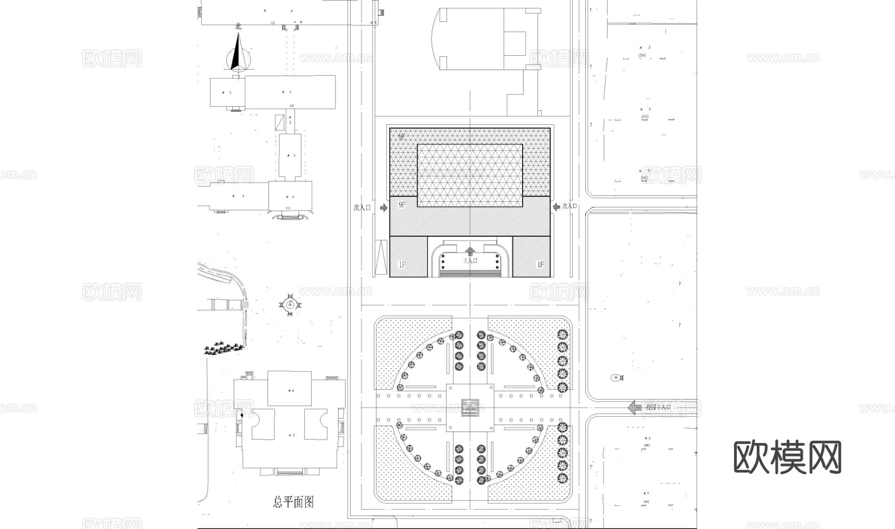 国防大学综合楼cad施工图下载（渲染图4）