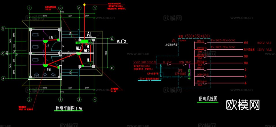 中式公園廁所 公廁建筑cad施工圖下載(渲染圖5)