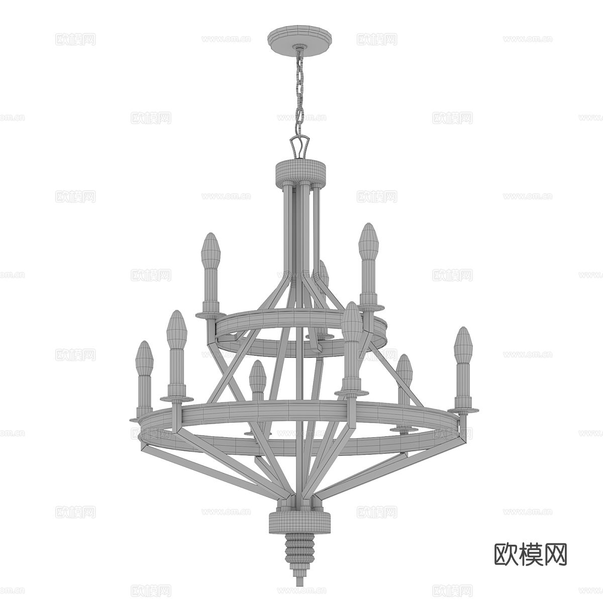 美式吊灯 双层吊灯3d模型